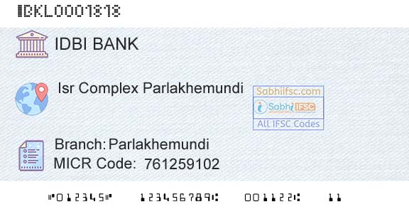 Idbi Bank ParlakhemundiBranch 