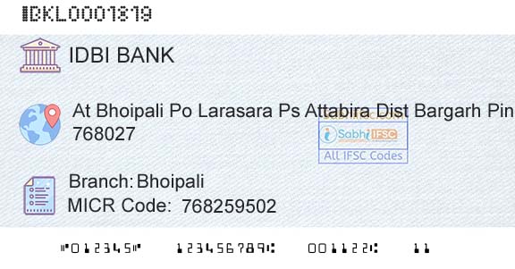 Idbi Bank BhoipaliBranch 