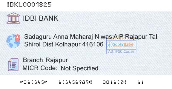Idbi Bank RajapurBranch 