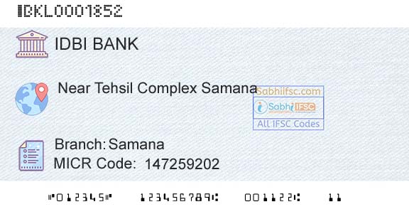 Idbi Bank SamanaBranch 