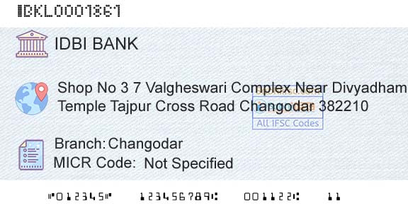 Idbi Bank ChangodarBranch 