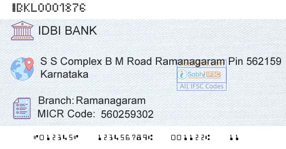 Idbi Bank RamanagaramBranch 