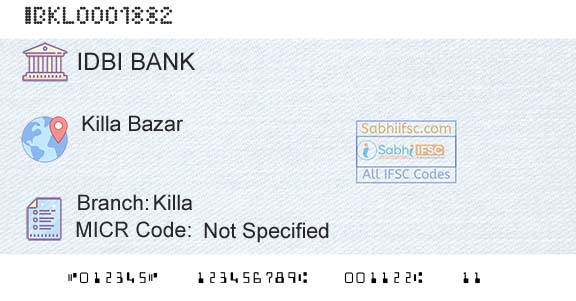 Idbi Bank KillaBranch 