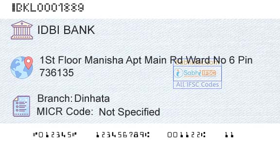 Idbi Bank DinhataBranch 