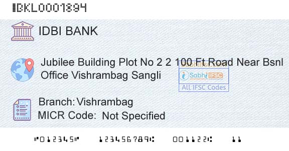 Idbi Bank VishrambagBranch 