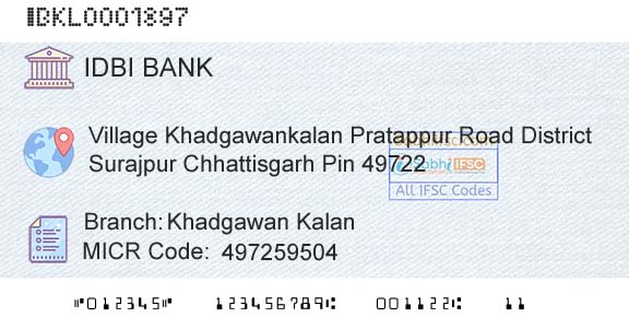 Idbi Bank Khadgawan KalanBranch 