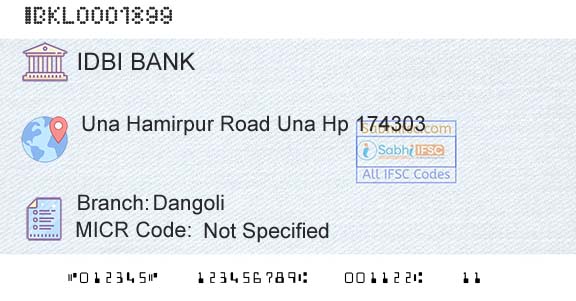 Idbi Bank DangoliBranch 