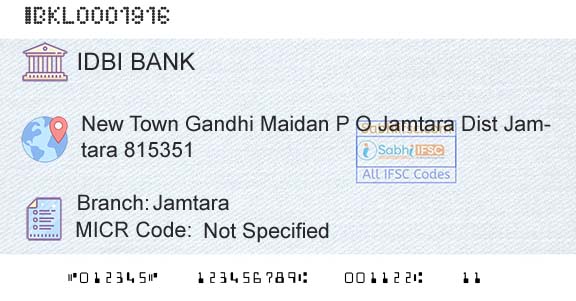 Idbi Bank JamtaraBranch 