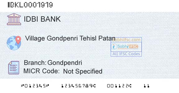 Idbi Bank GondpendriBranch 