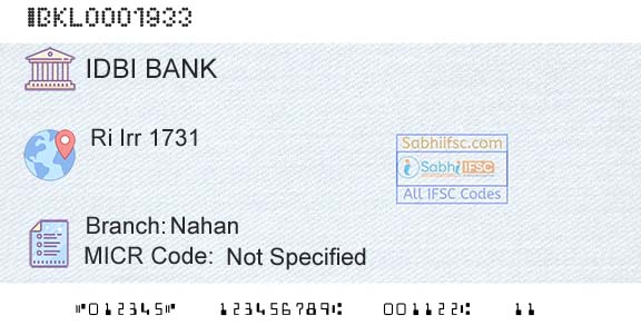 Idbi Bank NahanBranch 