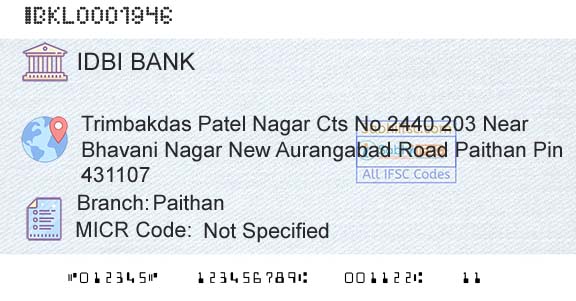 Idbi Bank PaithanBranch 