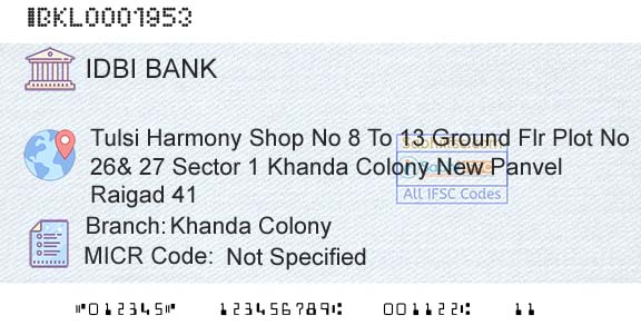 Idbi Bank Khanda ColonyBranch 