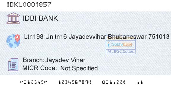 Idbi Bank Jayadev ViharBranch 