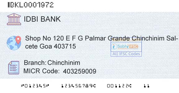 Idbi Bank ChinchinimBranch 