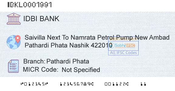 Idbi Bank Pathardi PhataBranch 