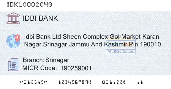 Idbi Bank SrinagarBranch 