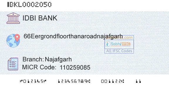 Idbi Bank NajafgarhBranch 