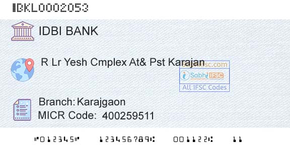 Idbi Bank KarajgaonBranch 