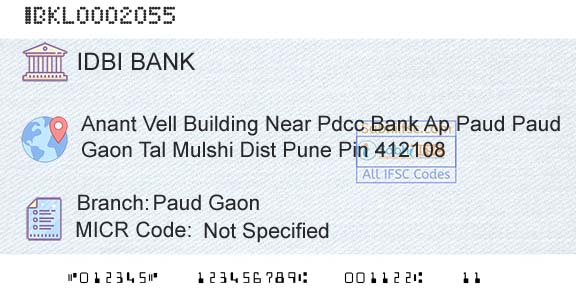 Idbi Bank Paud GaonBranch 