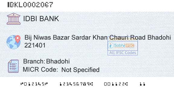 Idbi Bank BhadohiBranch 