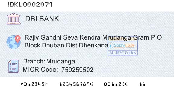 Idbi Bank MrudangaBranch 