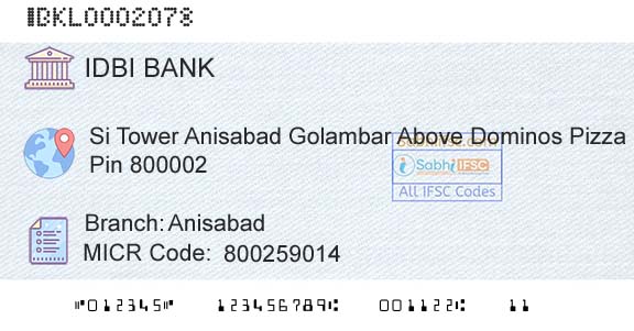 Idbi Bank AnisabadBranch 