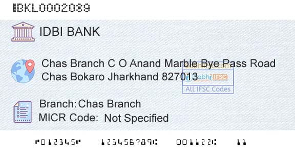 Idbi Bank Chas BranchBranch 