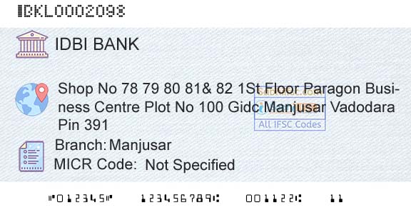 Idbi Bank ManjusarBranch 