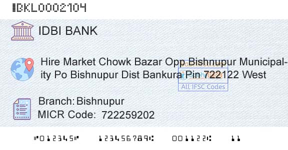 Idbi Bank BishnupurBranch 