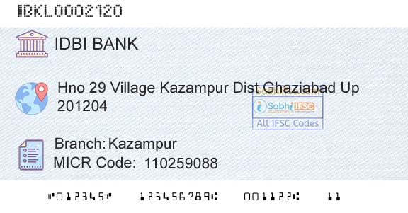 Idbi Bank KazampurBranch 