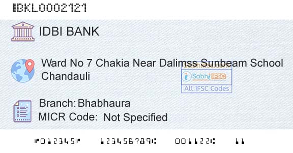 Idbi Bank BhabhauraBranch 