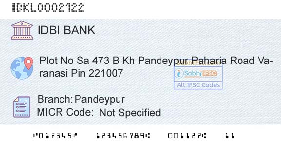 Idbi Bank PandeypurBranch 