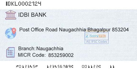 Idbi Bank NaugachhiaBranch 