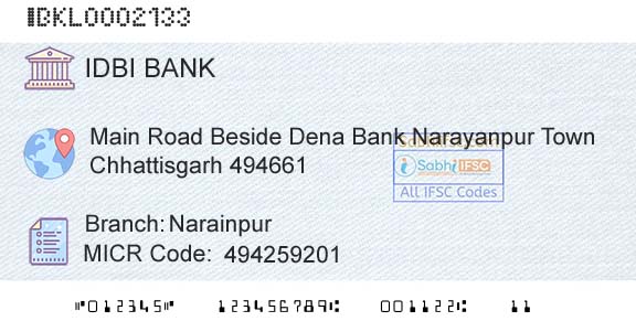 Idbi Bank NarainpurBranch 