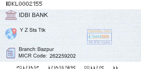 Idbi Bank BazpurBranch 