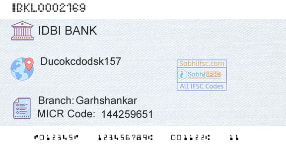 Idbi Bank GarhshankarBranch 