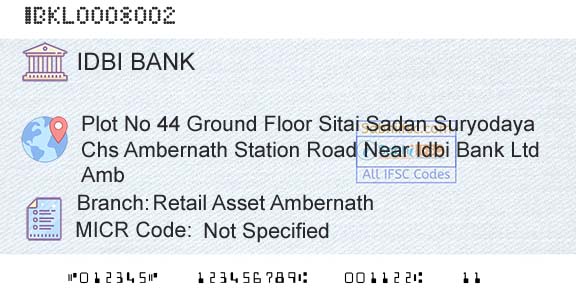 Idbi Bank Retail Asset AmbernathBranch 