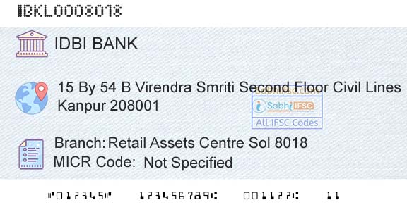 Idbi Bank Retail Assets Centre Sol 8018Branch 