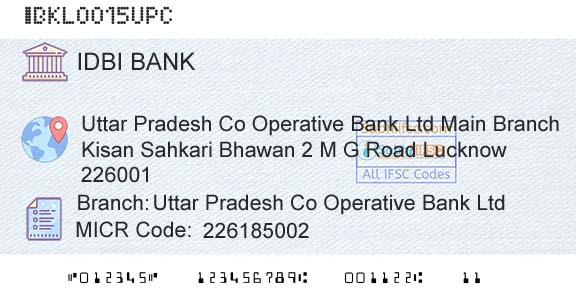 Idbi Bank Uttar Pradesh Co Operative Bank Ltd Branch 
