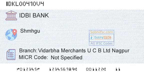 Idbi Bank Vidarbha Merchants U C B Ltd NagpurBranch 