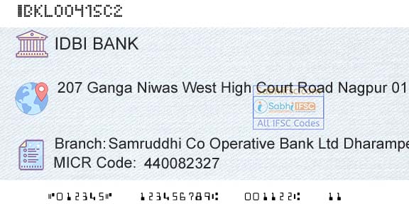 Idbi Bank Samruddhi Co Operative Bank Ltd DharampethBranch 