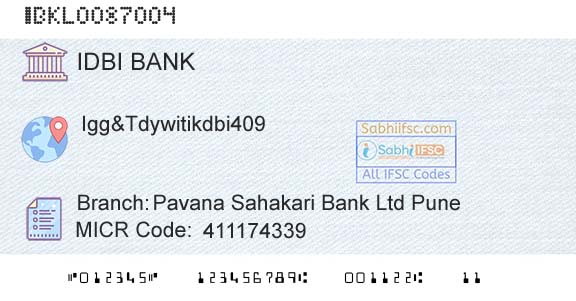 Idbi Bank Pavana Sahakari Bank Ltd PuneBranch 