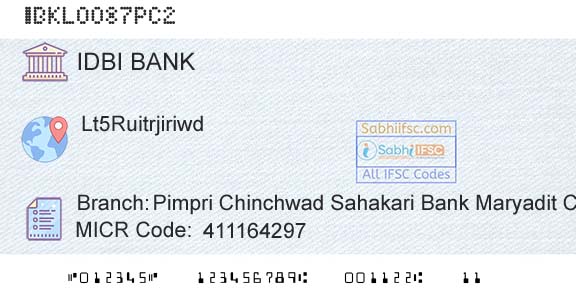 Idbi Bank Pimpri Chinchwad Sahakari Bank Maryadit ChinchwadBranch 