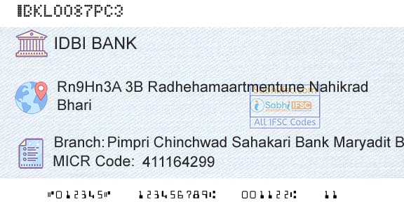 Idbi Bank Pimpri Chinchwad Sahakari Bank Maryadit BhosariBranch 