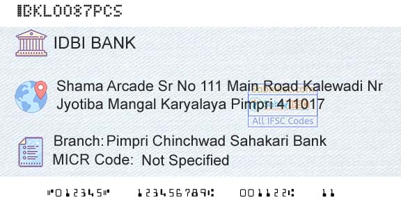 Idbi Bank Pimpri Chinchwad Sahakari BankBranch 