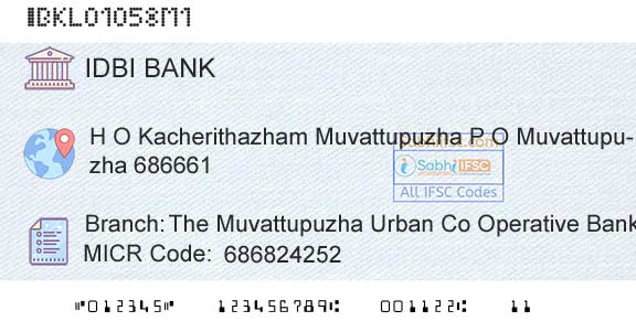 Idbi Bank The Muvattupuzha Urban Co Operative Bank Ltd No 55Branch 