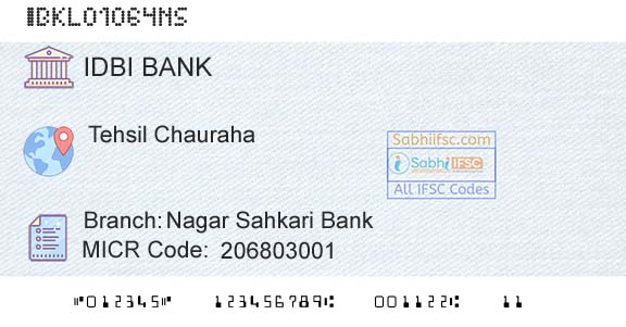 Idbi Bank Nagar Sahkari BankBranch 