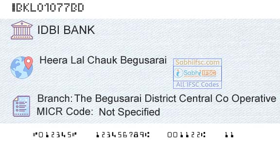 Idbi Bank The Begusarai District Central Co Operative BankBranch 
