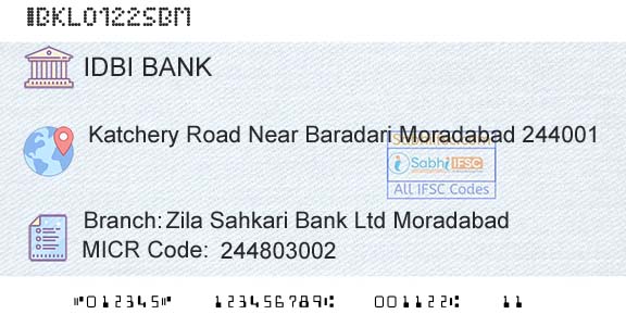 Idbi Bank Zila Sahkari Bank Ltd MoradabadBranch 
