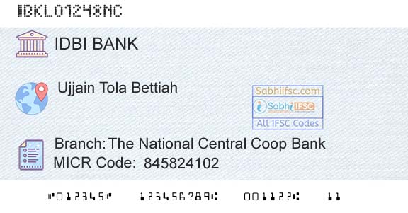 Idbi Bank The National Central Coop BankBranch 